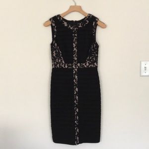 Adrianna Papell fitted black sheath dress, size 2